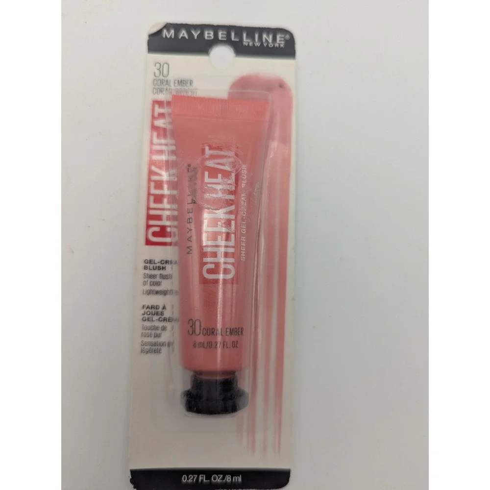 Maybelline Cheek Heat Gel-Cream Blush Tube 30 Coral Ember 0.27 fl oz New‎ Sheer